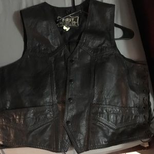 First genius leather vest